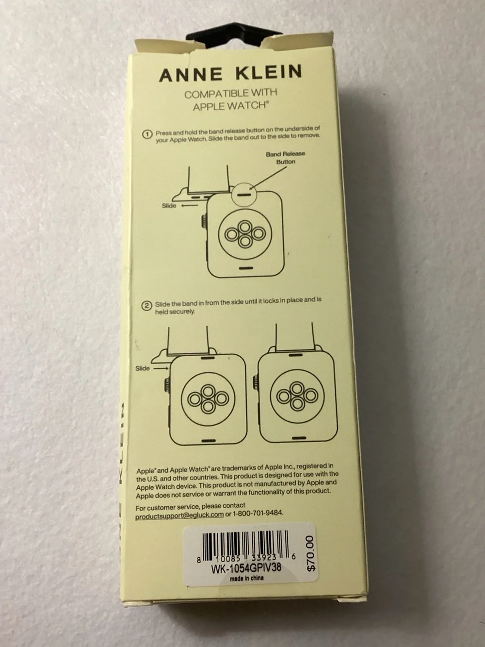 Anne Klein Smooth Rubber Center Links Compatible Apple Watch Band 38/40/41mm
